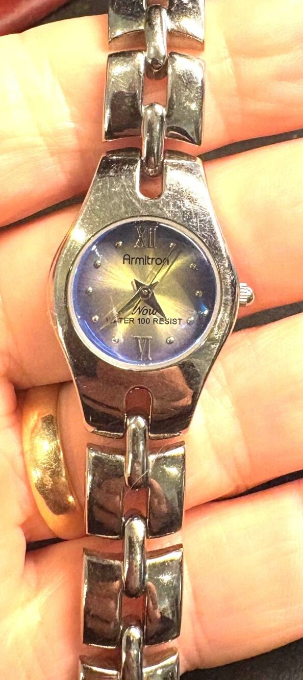 Women's Silver Tone 23mm Armitron Watch, WR 30M, Lavender Face
